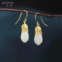 925 silver jade earrings earrings for women jewelry orchid earrings sterling silver vintage gold and white jade gemstone