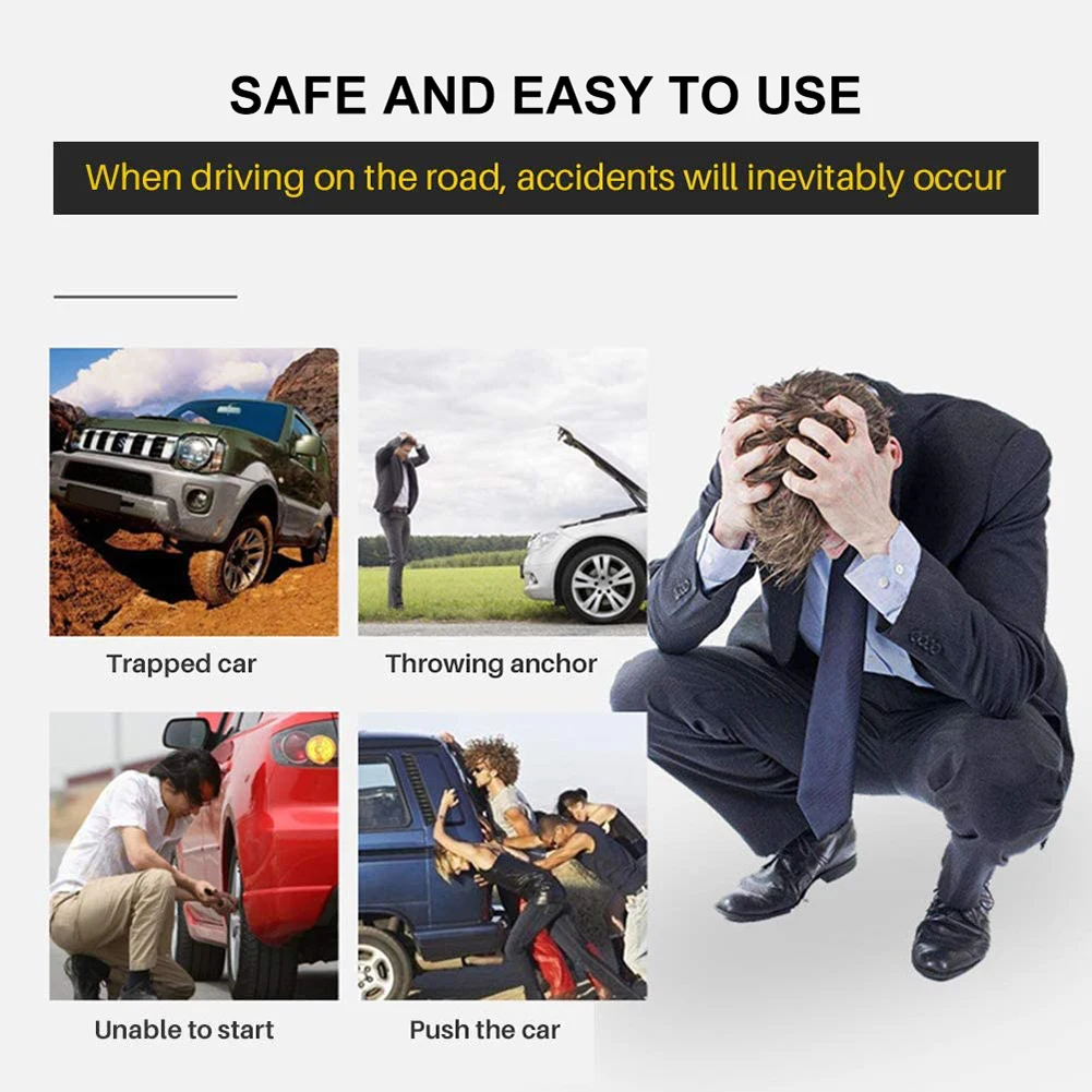 

Vehicle Rescue Rope Anti-skid Emergency Tire Trailer Winch Strap Ladder Outdoor Survival Tools Towing Rope