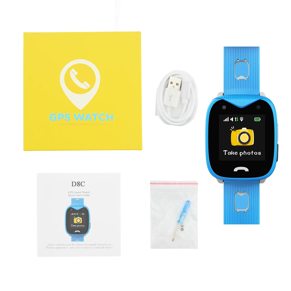 D8 gps трек модные часы с сенсорным экраном большая кнопка sos аварийный телефон Детские умные часы android smartwatch gps детские наручные часы