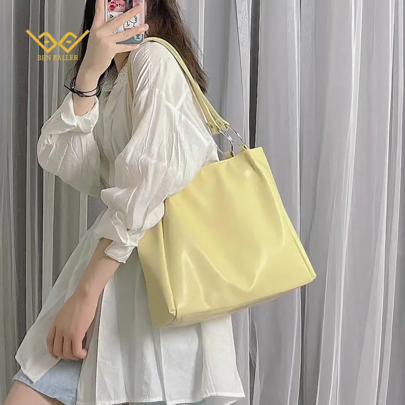 

Ben Ballar Женская Высококачественная подходящая ко всему Сумка-тоут большой вместимости Модная студенческая однотонная дизайнерская сумка че...