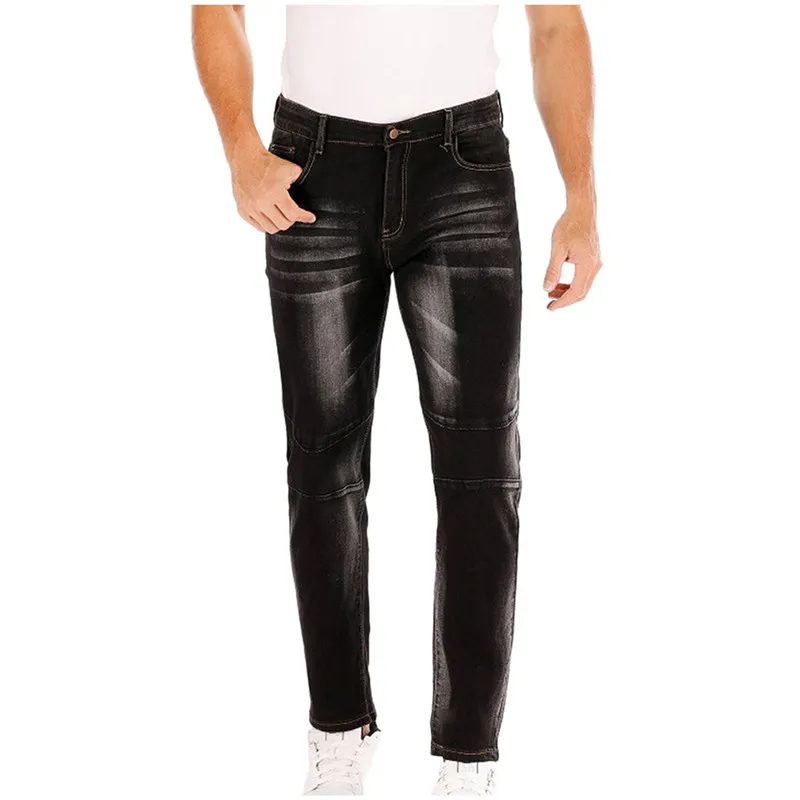 Мужские брюки индивидуальные рваные облегающие на молнии стрейчевые джинсовые