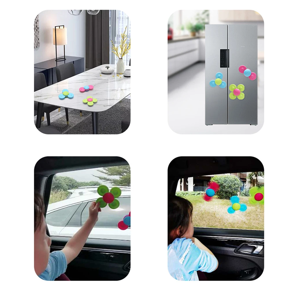 

3pcs Flower Shaped Spinner Fidget with Sucker Infant Toddler Water Bath Toys Gyro Appease Comforting Gifts dropshipping#38