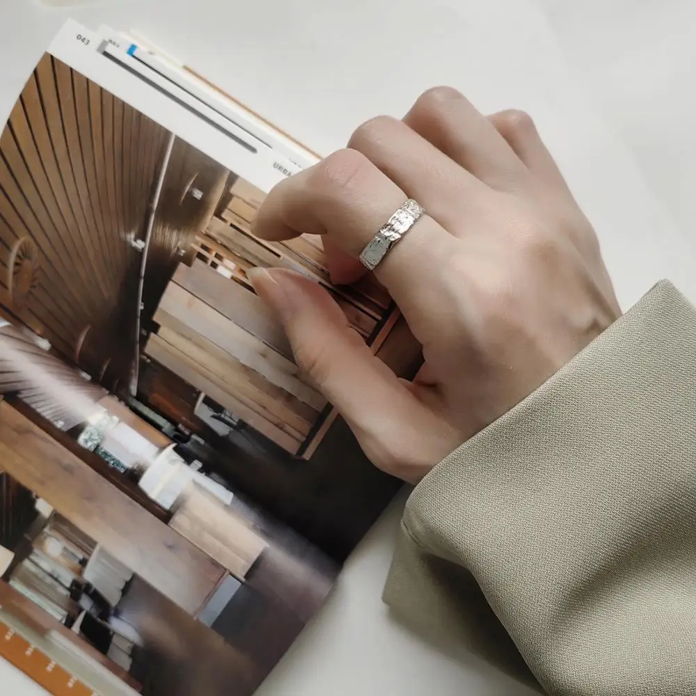 

DIEERLAN Personality Vintage Finger Jewelry 925 Sterling Silver Thin Rings for Women Opening Rings Anillos