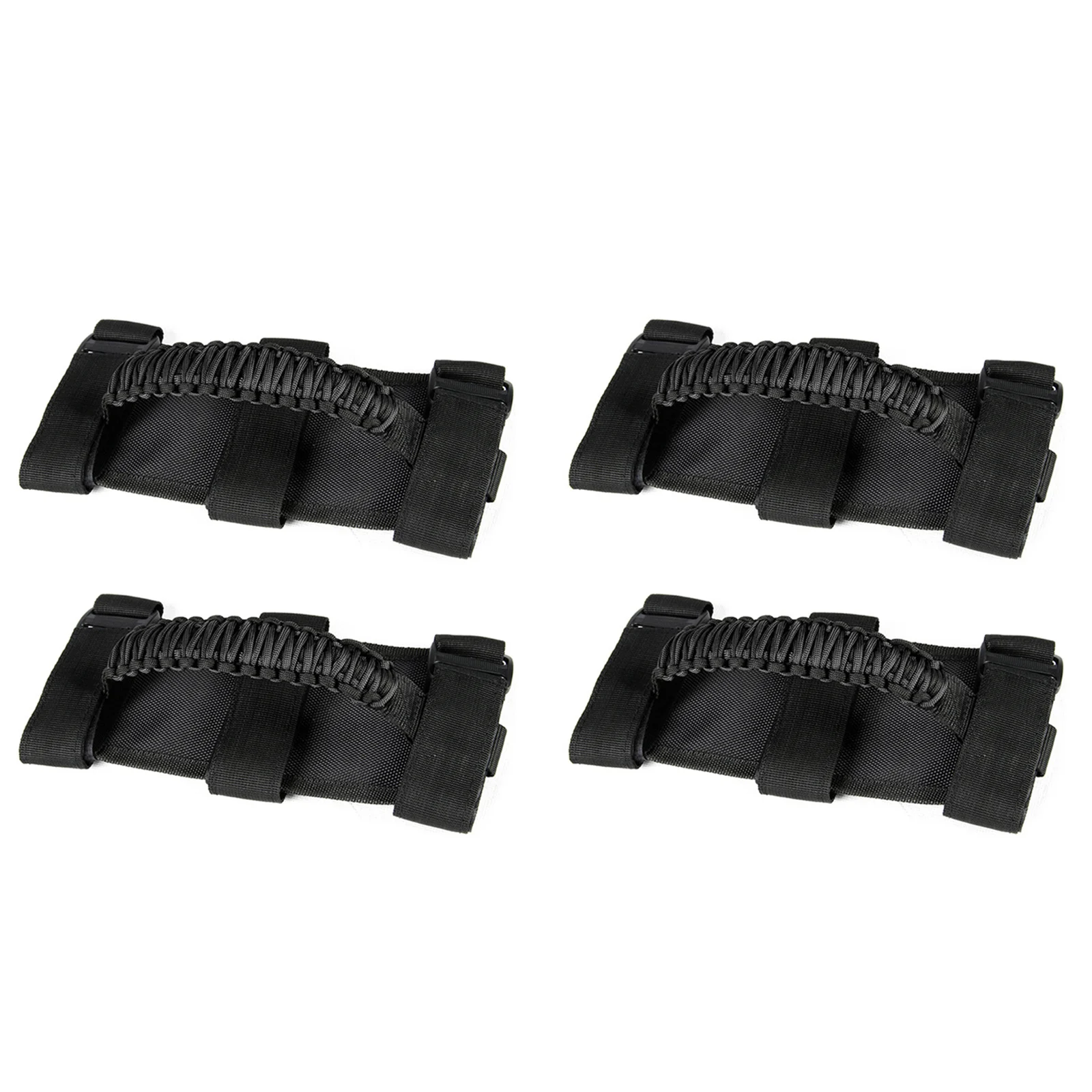 

4pcs/Set Automotive Grab Handles Car Interior Grab Woven Handles Fit For Jeep Wrangler Three Extended Hook-N-Loop