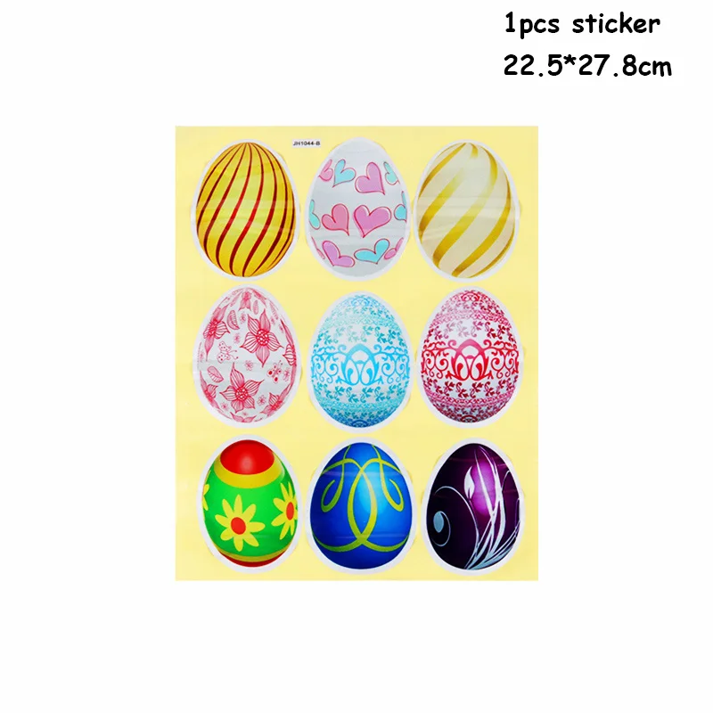 1pcs wall sticker Наволочка на подушку с пасхальным Кроликом, яйцами, пасхальными, шоколадными яйцами, курицей, пасхальными украшениями для дома, вечерние украшения, подарок - Цвет: 1pcs wall sticker