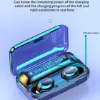 Беспроводные наушники-вкладыши Bluetooth, наушники Deep Bass, с портативными внешними аккумуляторами, умный светодиодный дисплей с микрофоном