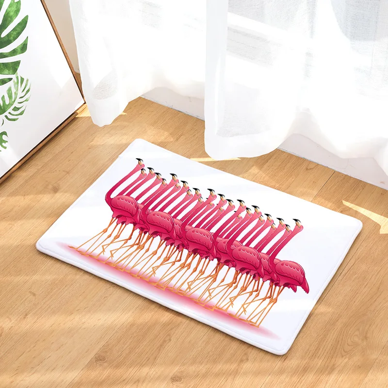 

Flamingos Floor Mats Living Rooms Anti-slip Carpet for Bedroom Kitchen Bathroom Rug Welcome Mats for Front Door