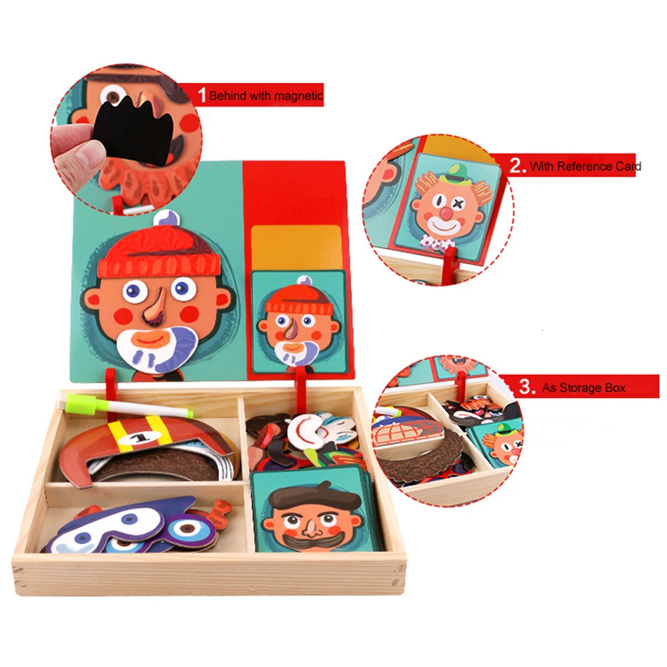 Деревянная магнитная головоломка Когнитивное сопряжение полезная