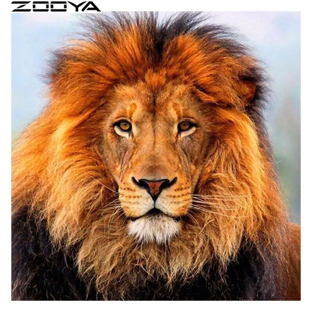 ZW058-1 Zooya полная квадратная Алмазная картина 5D картина Стразы Алмазная Вышивка Полный комплект Лев алмазные мозаичные животные Тигр Zw058 - Цвет: ZW058-1