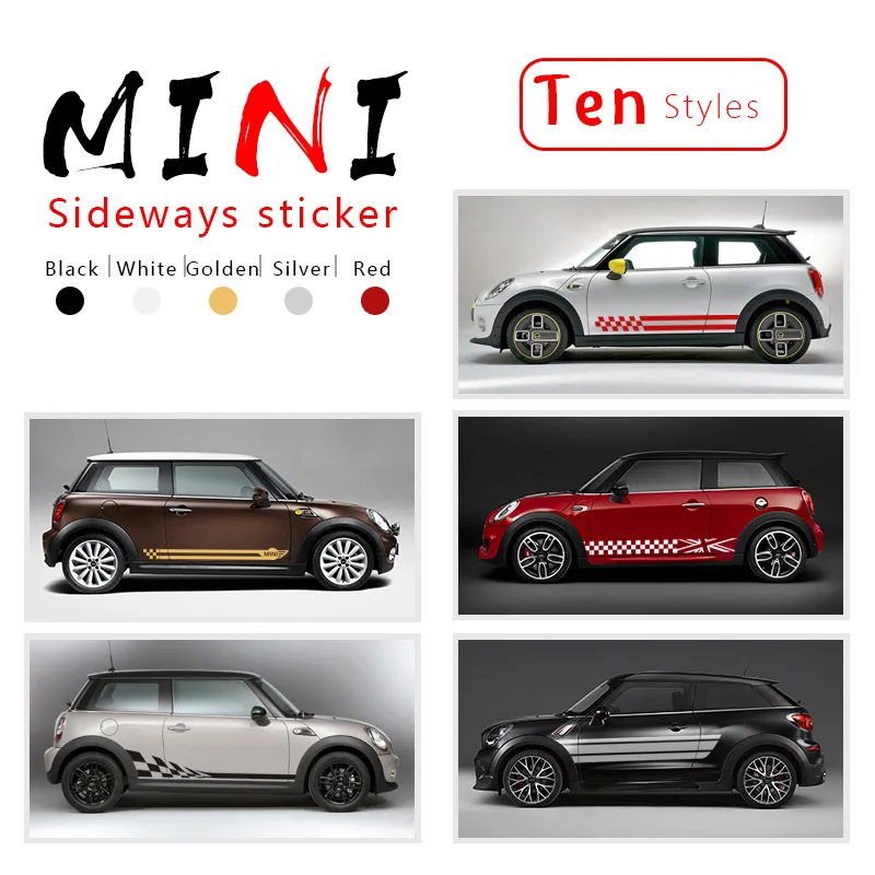 2 шт. автомобильные длинные боковые наклейки для Mini Cooper R56 R57 R58 R50 R52 R53 R59 R61 Countryman R60