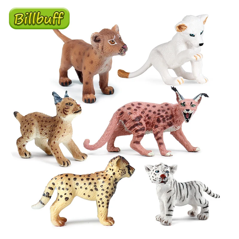 Мини-модель диких животных фигурки из АБС-пластика гепарда Тигре Льва куб