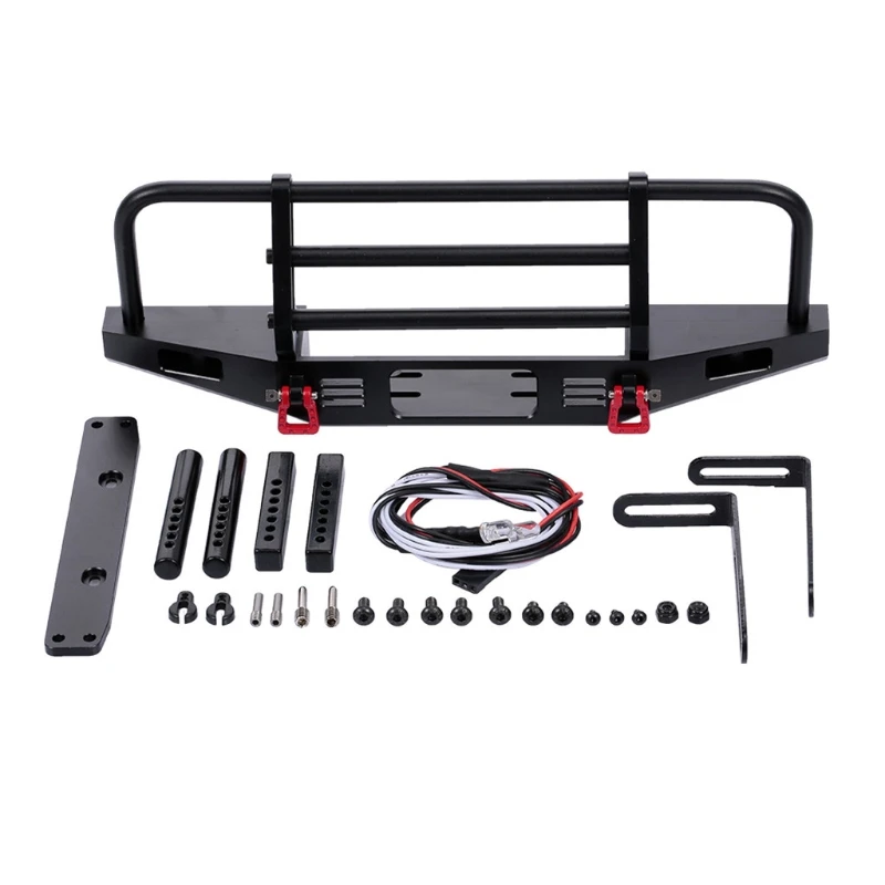 

Y3NF Durable Front Bumper with LED Light for SCX10 TRX4 Model 1/10 Scale RC Crawler