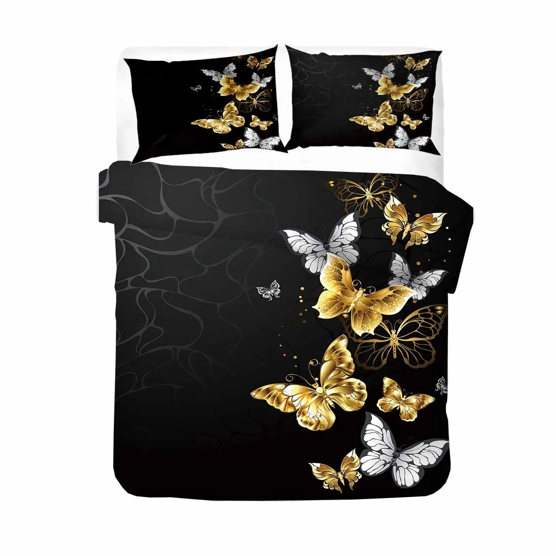 

HELENGILI 3D Bedding Set Beautiful Butterfly pattern Print Duvet cover set bedclothes with pillowcase bed set home Textiles