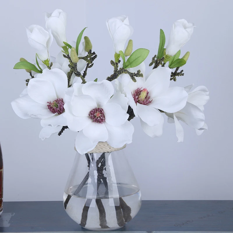 1 шт шелковые магнолии филиал Искусственные цветы высокого качества в