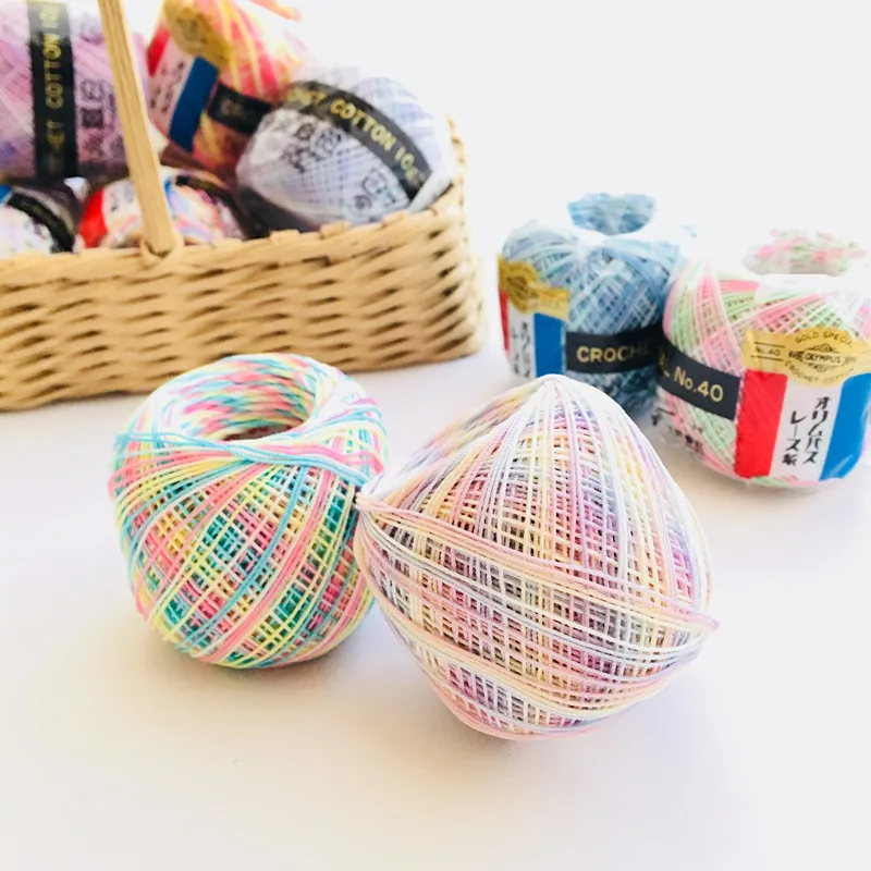 Thin Crochet Yarn Cotton for Knitting Crochet 27 Colors Thread Embroidery Knitting Lace Weaving Yarn Soft Sewing Accessories
