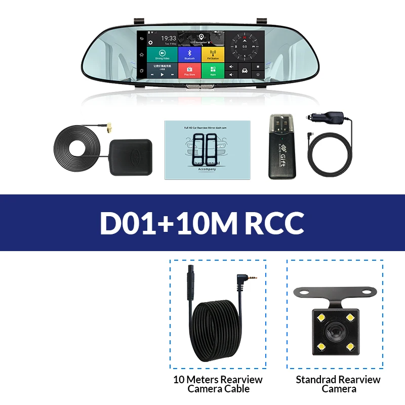 E-ACE 3G " сенсорный Автомобильный видеорегистратор Камера gps Bluetooth двойной объектив зеркало заднего вида Android 5,0 видео регистратор Full HD 1080P авто видеорегистратор