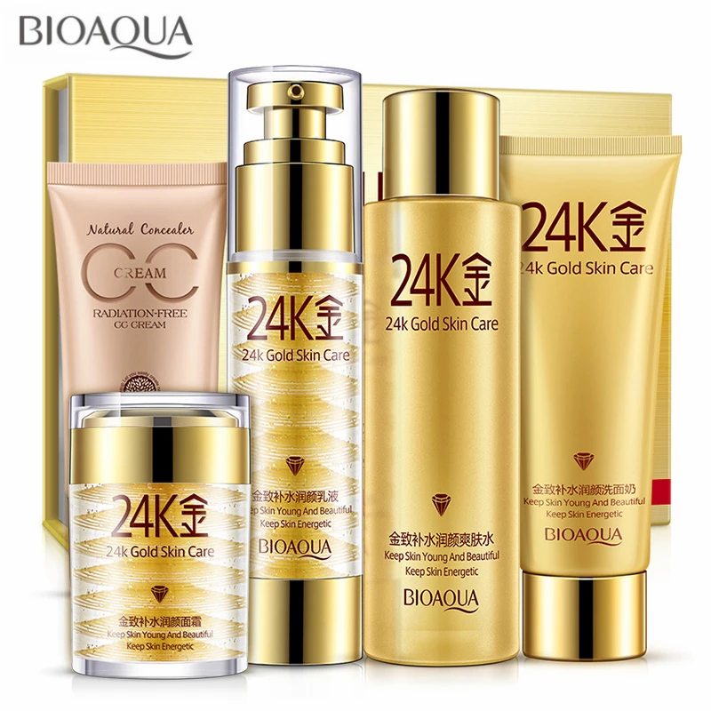 BIOAQUA 24K золотой уход за кожей Красота Макияж Косметика набор увлажняющий