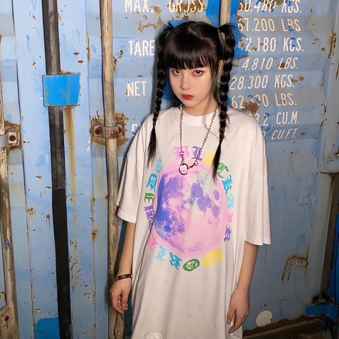 

ATSUNNY Street Europe And America couple Short Sleeve HipHop Streetwear Casual Man Summer Fashion Hong Kong Style T-Shirt Top