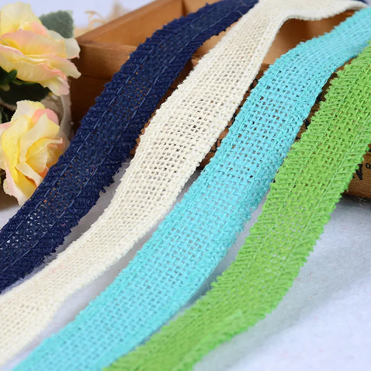 2Meters/Lot 25mm Colorful Jute Burlap Ribbon Christmas Birthday Party Vintage Rustic Wedding Decoration DIY Crafts Supplies Tape | Дом и сад