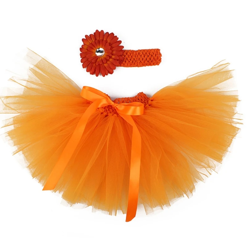 Falda de tut&uacute; de malla para beb&eacute;, conjunto de diadema de flores, accesorios de fotograf&iacute;a XXFE, 3 uds.-3