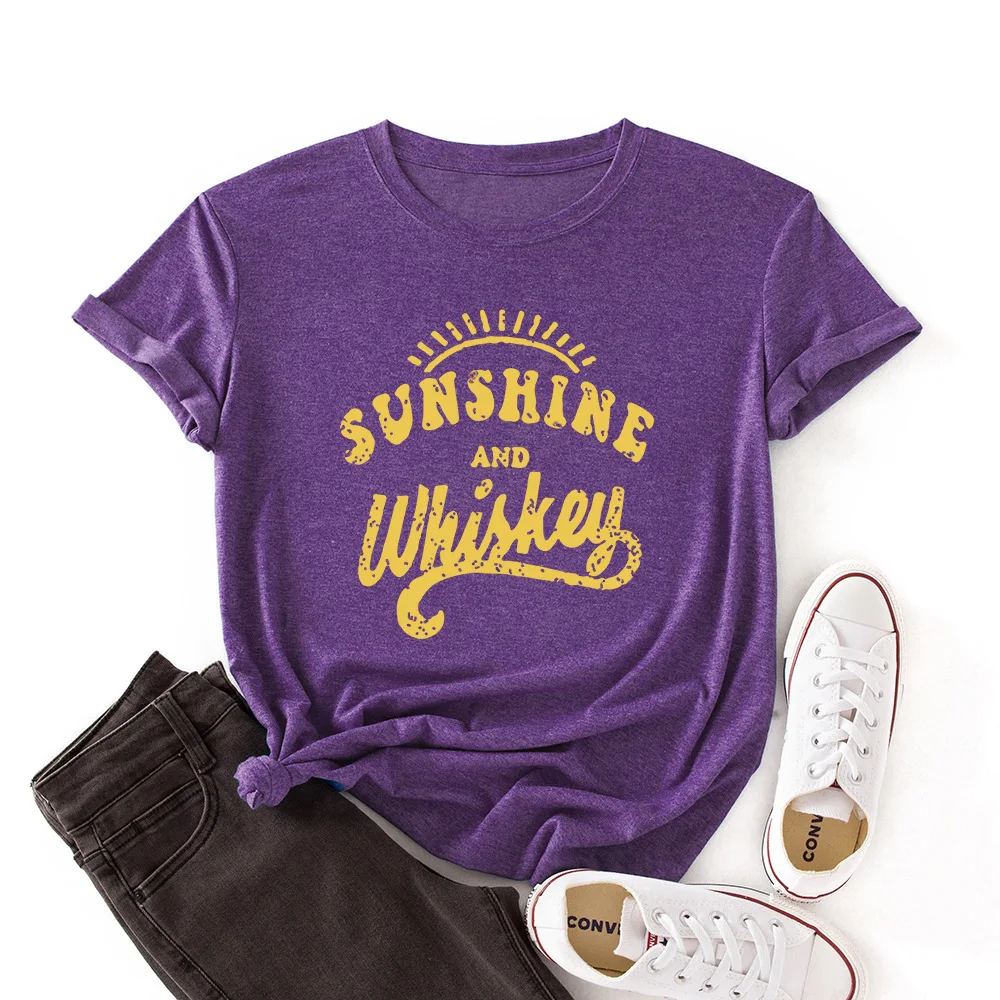 

Streetwear Women Short Sleeve T-shirt Creative Sunshine Letter Print Female Tops Large Size 3XL Cotton Tee Shirt Harajuku Tshirt