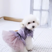 handmade dog dress pet clothes classic tutu fashion purple tulle skirt holiday traveling party cat poodle maltese drop shipping
