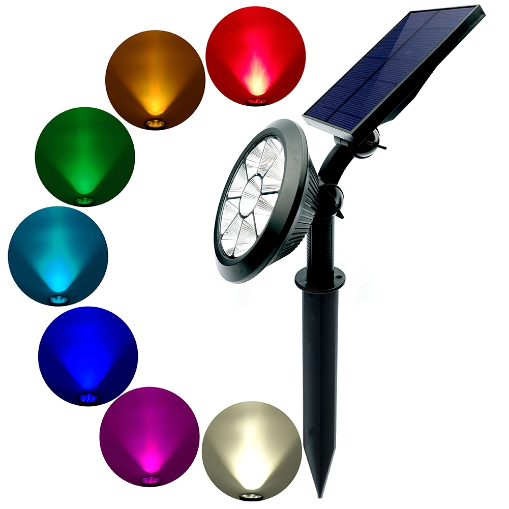 

9LED Solar Spotlights Outdoor Solar Lights Waterproof Garden Landscape Street Lawn Lamp Adjustable Spotlights for Dark Corner