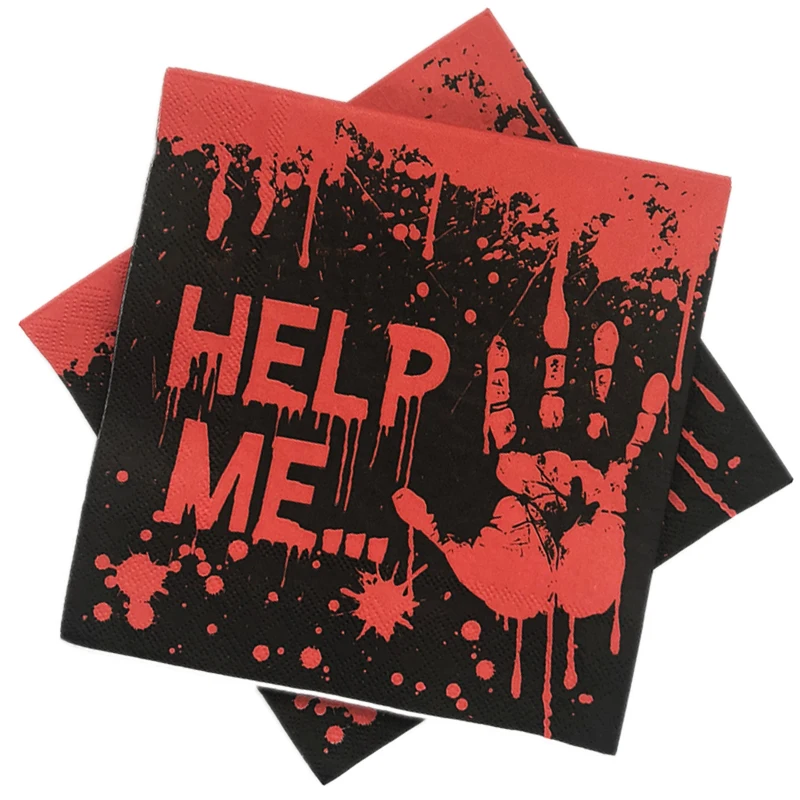 Omilut 20 штук Хеллоуина Бумага салфетки кровавый отпечаток руки Хэллоуин