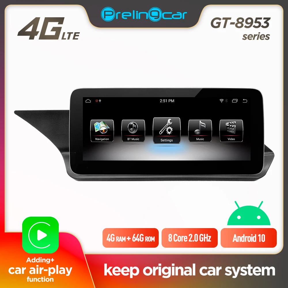 Автомагнитола Prelingcar мультимедийный видеоплеер с gps навигацией Android 9 0 для Benz E Class