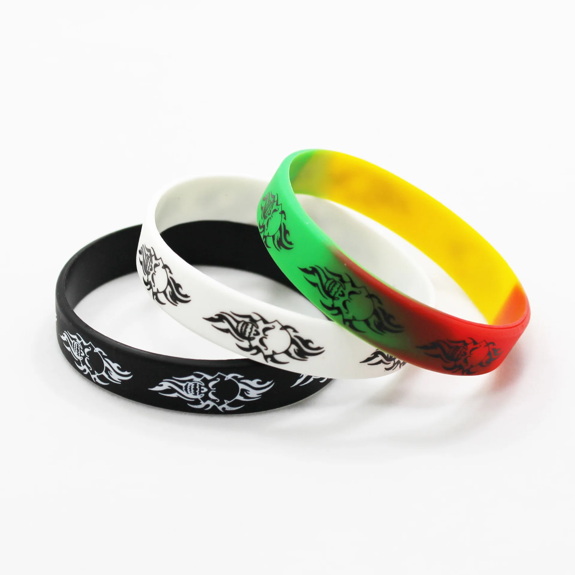 1 шт. браслет на запястье с принтом ямайского черепа хип-хоп силиконовый