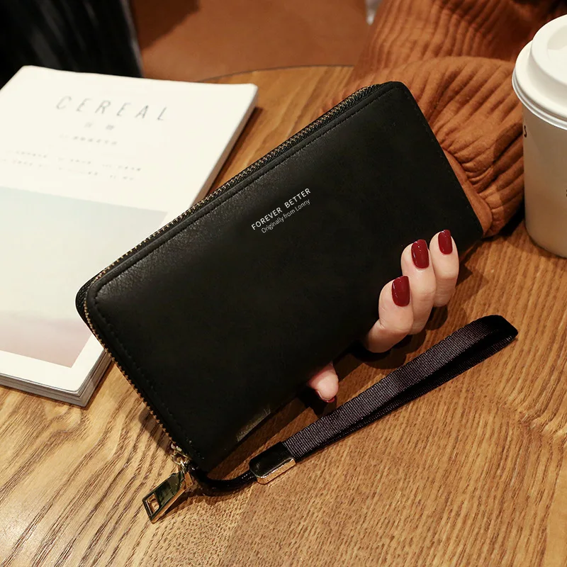 aliwood High Quality Long Leather Women's Wallet Clutch Zipper Coin Purse Money Clip Card Holder Phone Package Cartera femenina
