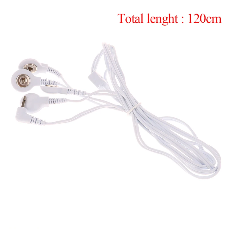 

2Buttons/4Buttons Electrotherapy Electrode Lead Electric Shock Wires Cable For Tens Massager Connection Cable Massage Relaxation