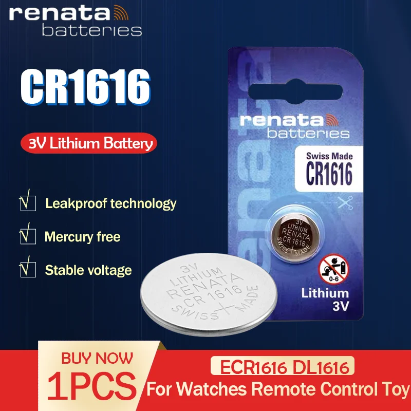 Renata 1616 cr1616 3V 100% оригинальный новый литиевая батарея для автомобильных ключей