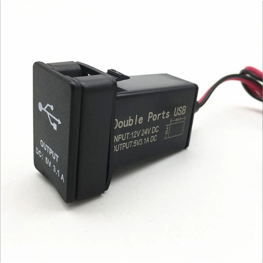 Автомобиля с двумя портами USB Зарядное устройство светодиодный розетка