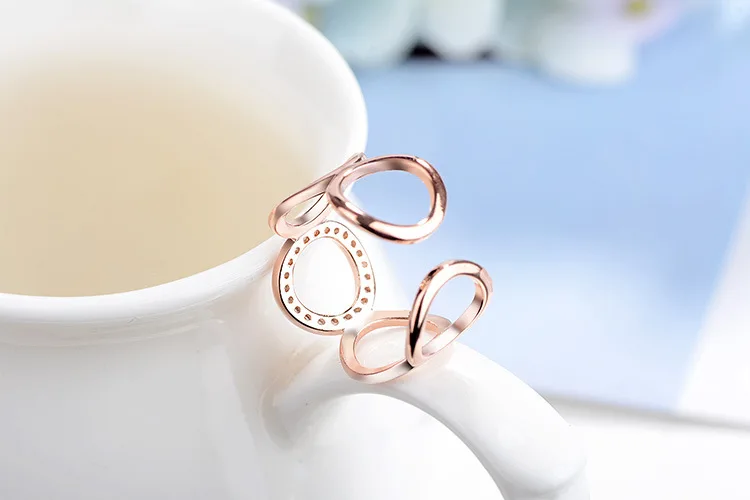 

CA-112 Korean wild diamond zircon open ring female personality Japanese and Korean fashion trendy index finger ring