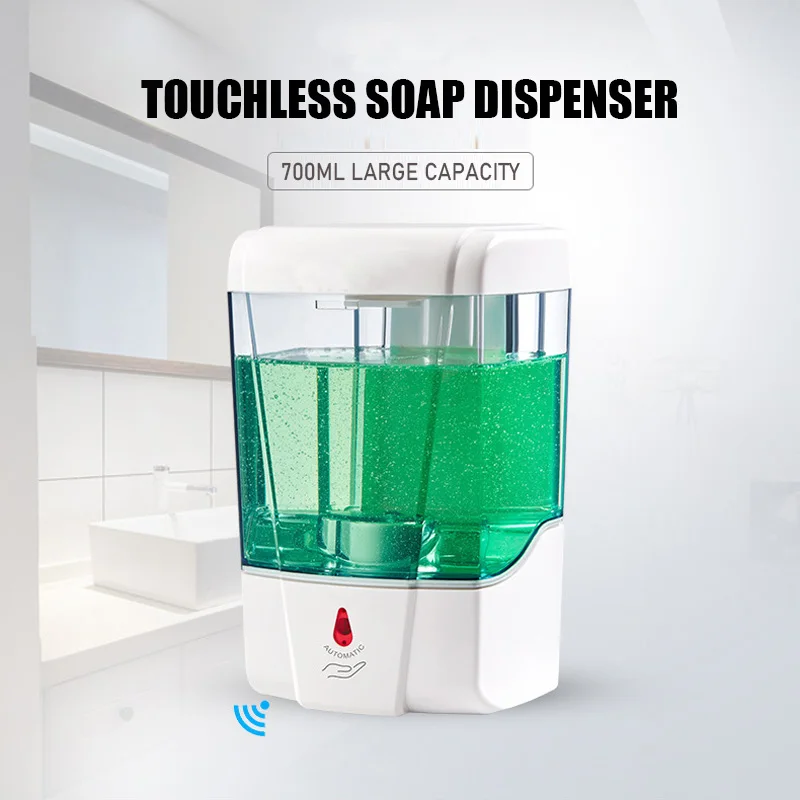 

700ml Automatic Liquid Soap Dispenser Touchless Sensor Hand Sanitizer Detergent Soap Dispenser Wall Mounted For Bathroom Kitchen