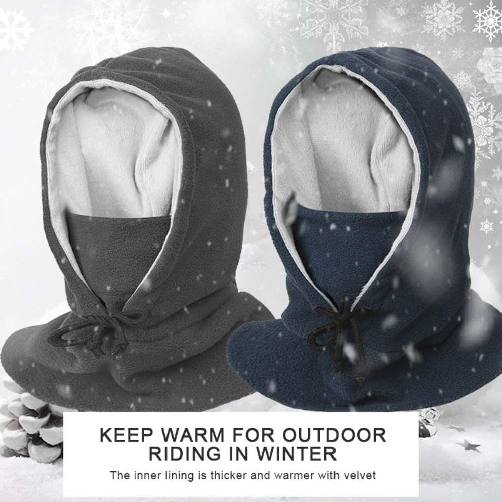 

Windproof Hat Balaclava Winter Men Warm Fleece Lining Drawstring Gaiter Cycling Hiking Running Outdoors Bomber Hat Cycling #568