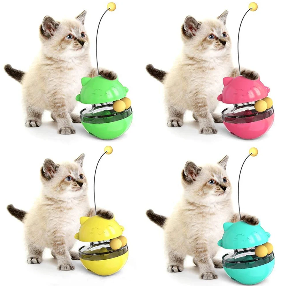 

3-in-1 Interactive Cat Toy Tumbler Pet Treat Ball with Cat Stick Pet Cat Dog Food Dispenser IQ Ball for Chasing Playing Cat Toy