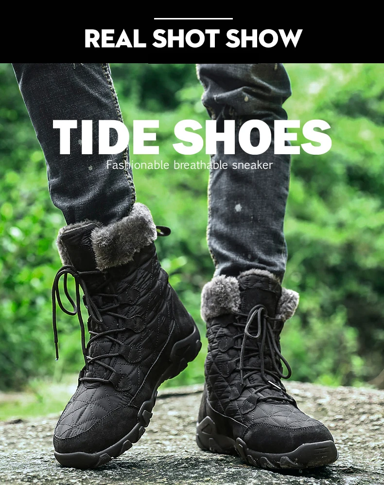 Очень теплые зимние мужские ботинки; мужские ботинки из натуральной кожи; уличные зимние водонепроницаемые ботинки; Мужская обувь; botas hombre