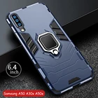 Чехол-бампер для Samsung Galaxy A20s, A30s, A50s, A70s, армированный, из поликарбоната, с металлическим кольцом-держателем