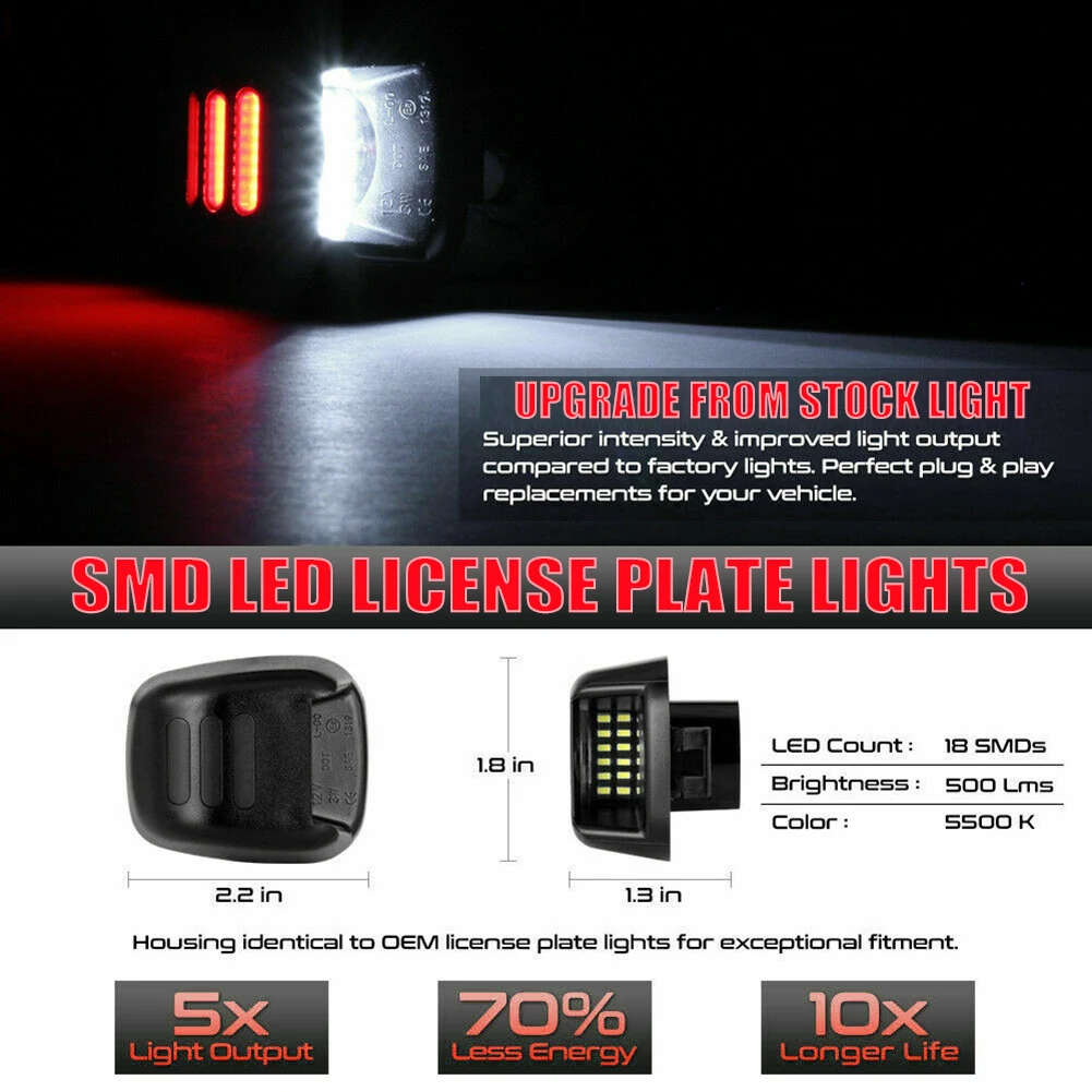 2 шт. светодиодный Подсветка регистрационного номера лампы Набор Fluence для Nissan