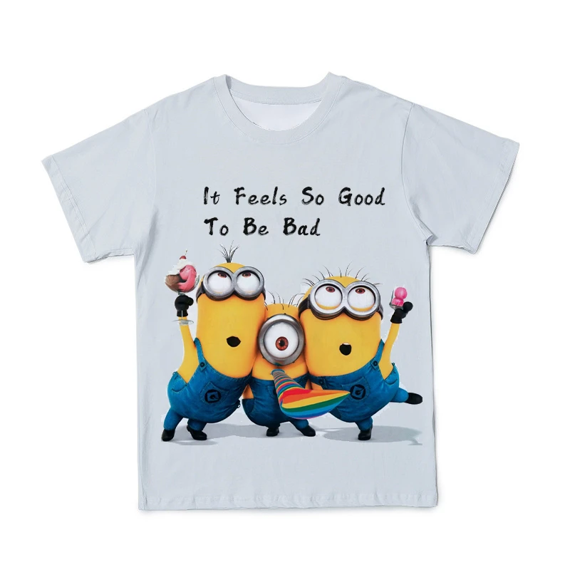 

3D Printing Popular Cartoon Little Yellow Man Pattern Boy Girl T-shirt 2021 New Summer Casual Breathable T-shirt Fun Cute Tshirt