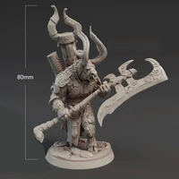 80mm resin model kits minotaur warrior figure sculpture unpainted no color dw 082