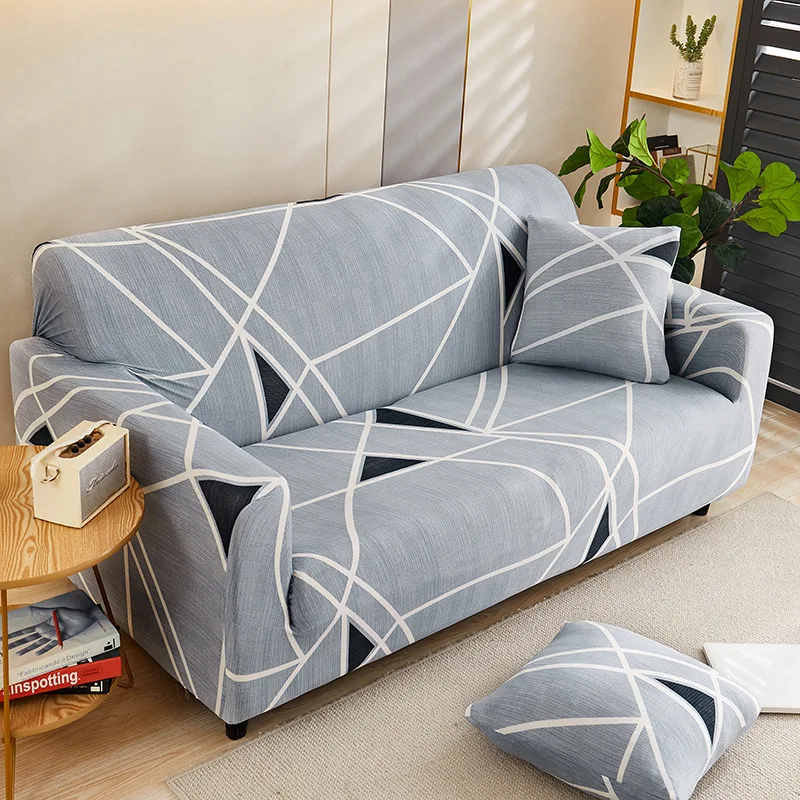 

Nordic All-Inclusive Printed Elastic Leaves Pattern Sofa Cover Chaise Longue Single Double Three Seater Couch Cover Living Room