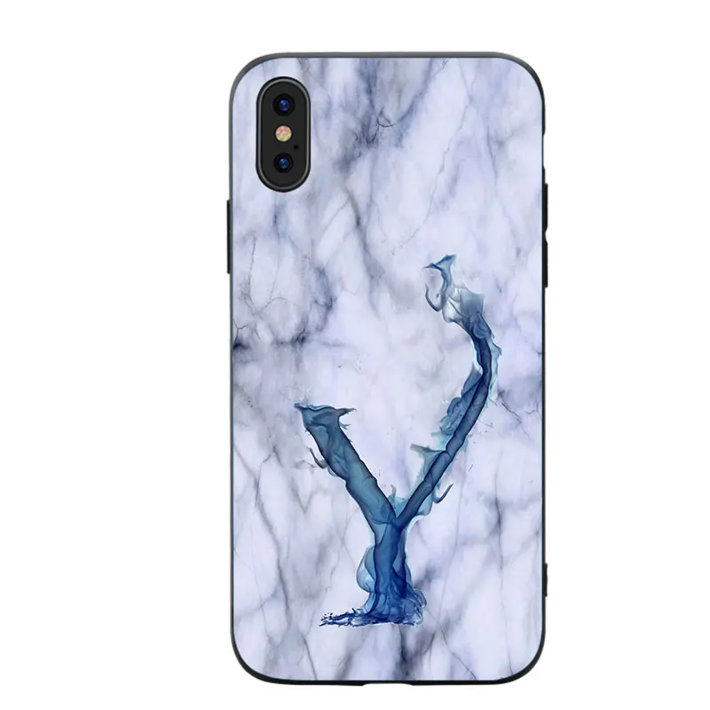 Мягкий силиконовый чехол для телефона с изображением RKQ серого мрамора синего