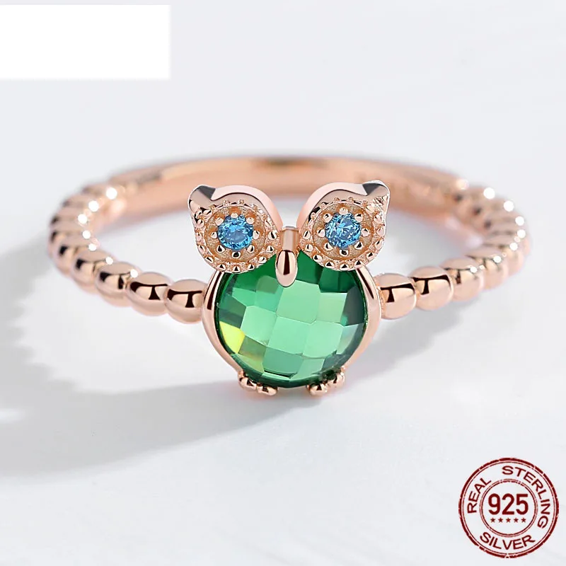 100% оригинальные кольца TONGSHE из искусственного серебра ювелирные изделия Сова