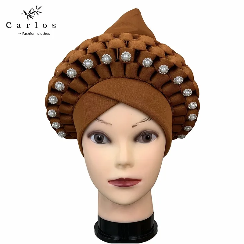 

A Dozen High Quality Newest Elegant Turban Hats Women Cap Beaded For India Scarfs Head Wrap Headband Girl Hair Accessories Lady