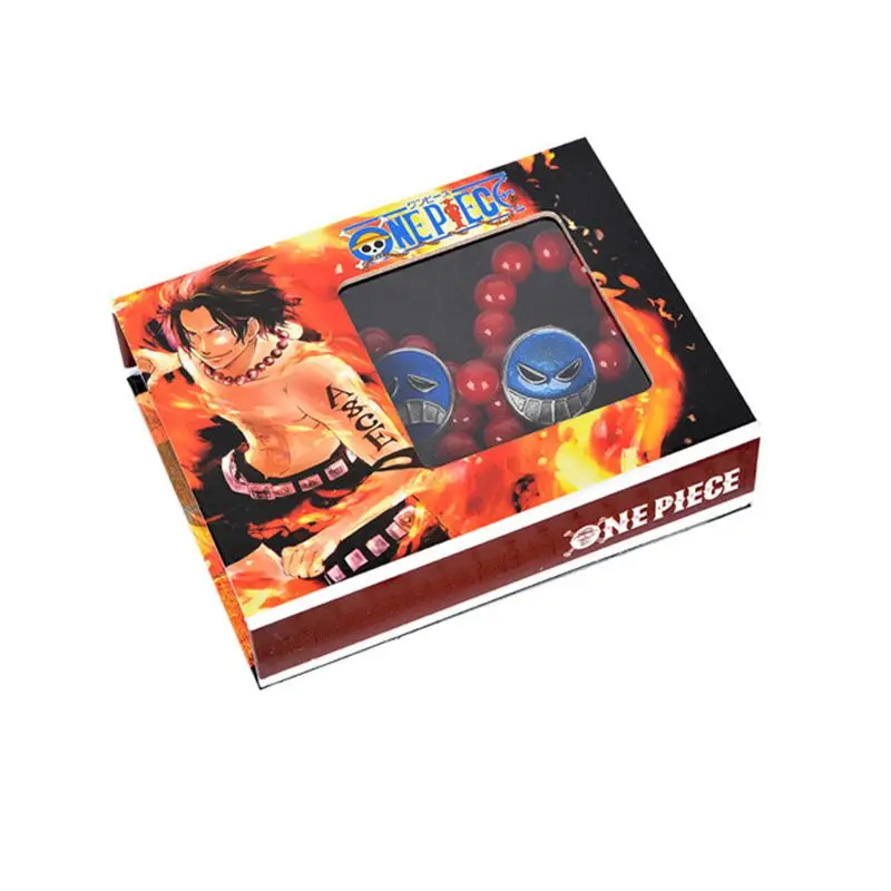 Аниме One Piece Portgas D Ace Luffy ожерелье из красного бисера очаровательная цепочка