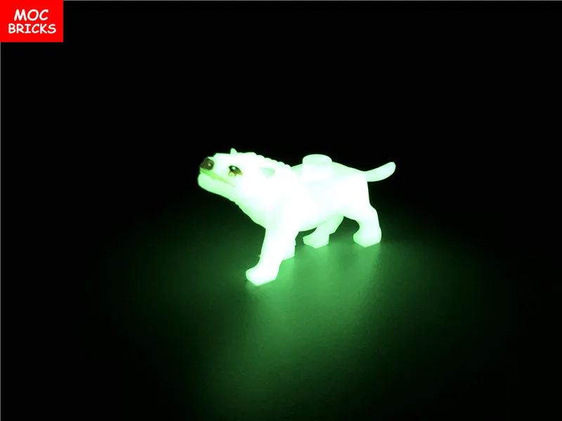 5 шт./лот блоки MOC светящиеся фигурки животных сделай сам волк аксессуар Обучающие