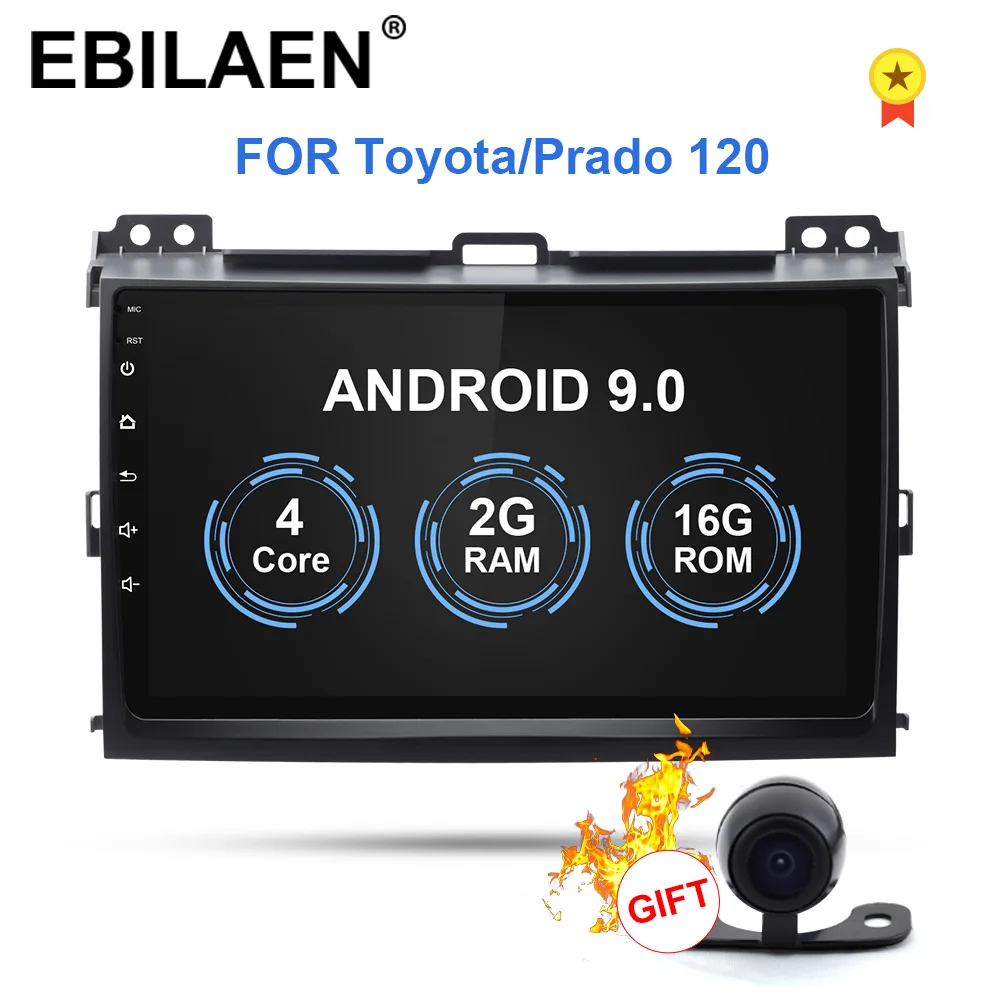 YUEMAIN Автомобильный мультимедийный плеер 2Din 8,1 android магнитофон Стерео gps для Toyota Land Cruiser prado 120 2004-2009 9 дюйм радио